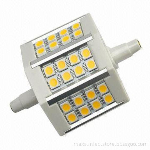 R7S LED Bulbs, 5W, 5050SMD, 90-260V/AC, 50-60Hz, 200-degree Beam Angle